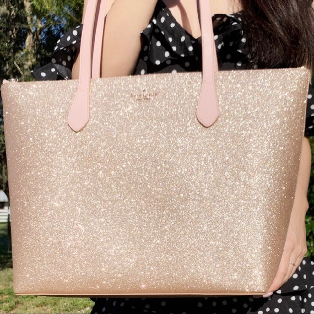 Rose Gold Kate Spade glitter purse